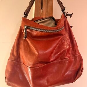 Brown-red leather purse